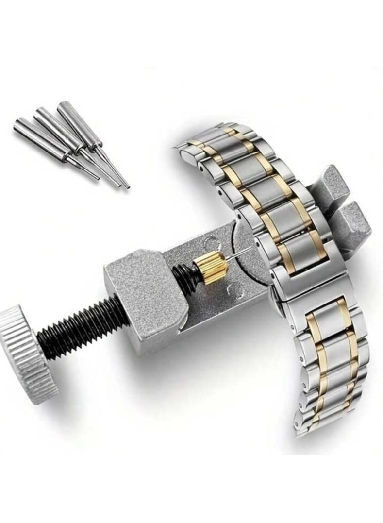 Tool for adjusting and removing the connecting pin to adjust the size of a silver watch bracelet made of iron alloy. - Image 5