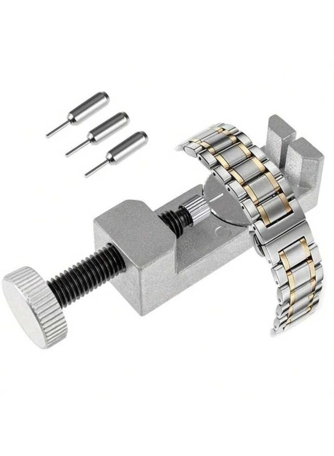 Tool for adjusting and removing the connecting pin to adjust the size of a silver watch bracelet made of iron alloy. - Image 1