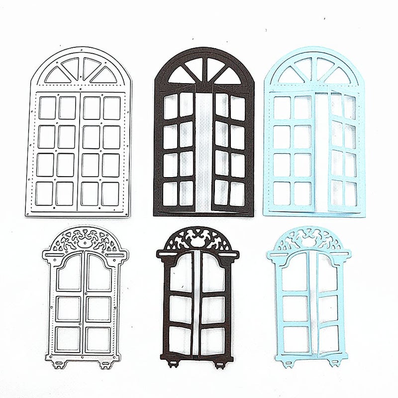 Metal Window Frame Door Die Cuts Window Background Frame Cutting Dies Embossing Stencils Template Mould for Card Making Decoration and DIY Scrapbooking Album