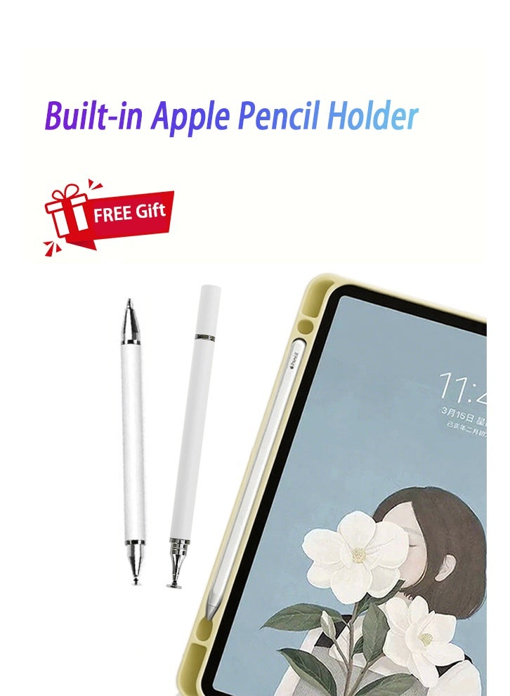 Yaqeen iPad 11th Generation Case (A16 2025) And 10th Gen 10.9 Inch Magic Keyboard Case - iPad Case With Keyboard Triangle Bracket Built-In Pen Slot Flip-Top Smart Wake-Up/Screen Off/AED 89 Gift Set/2-In-1 Screen Protector/Desert Dust Defender/Writing Pen/Leather Case Ipad A16 Case- Yellow - Image 5