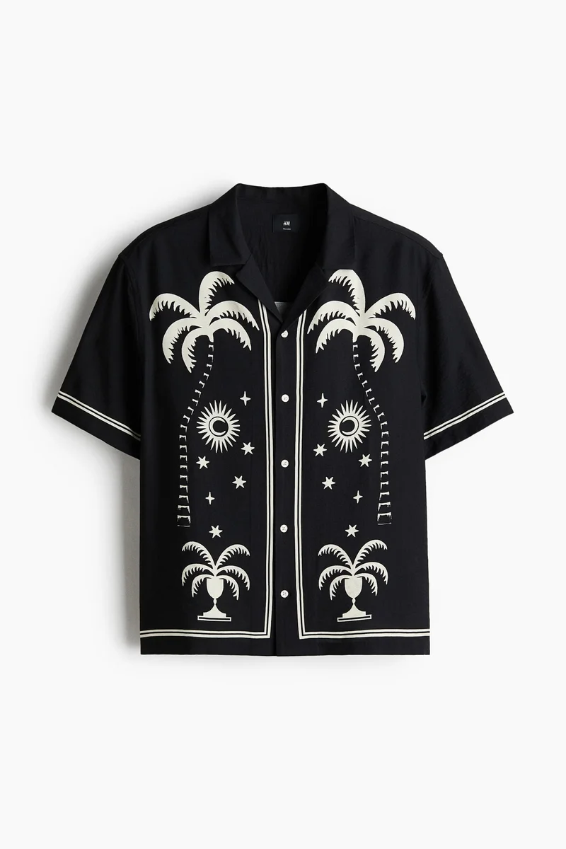 H&M  Relaxed Fit Printed resort shirt for Men | Best Price UAE