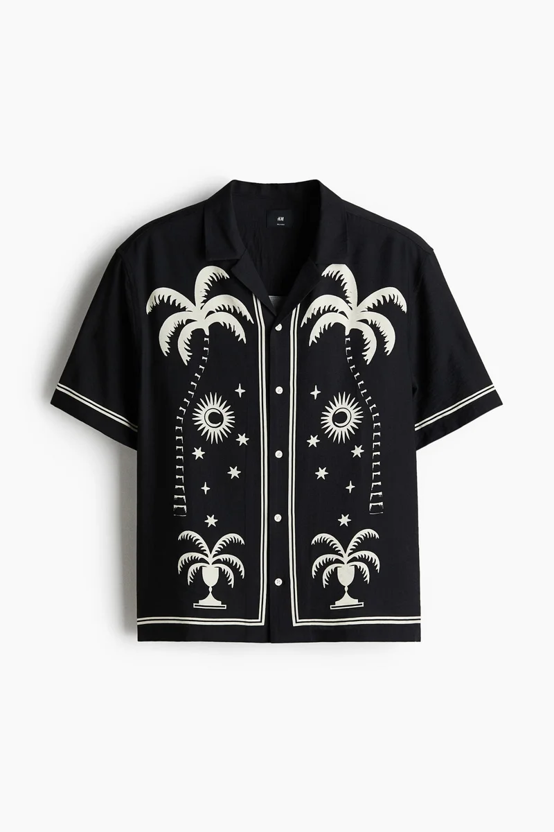 H&M  Relaxed Fit Printed resort shirt for Men | Best Price UAE