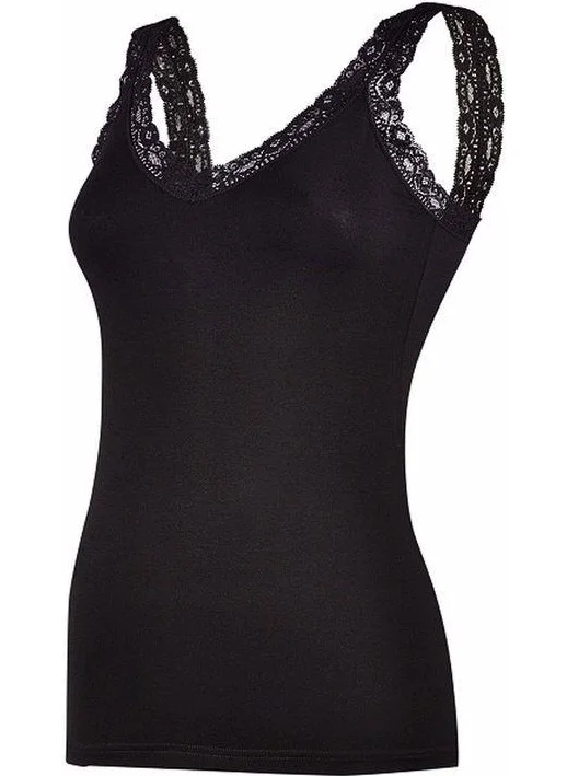 Yıldız Star Women's Modal Straps Lace V-Neck Tank Top 3 Pack -2260-2261-2262