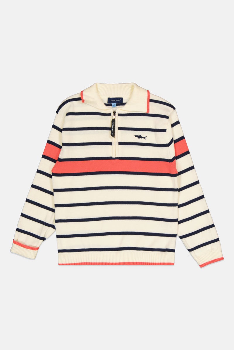Andy & Evan Kids Boy 3 Piece Plain Shirt And Pant With Sweater Set, Multicolor  - Image 2