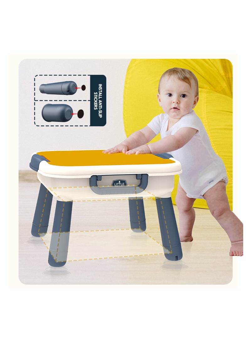 Little Story Little Story 4 In 1 Block Activity Table With Stool and Blocks - Blue  - Image 3