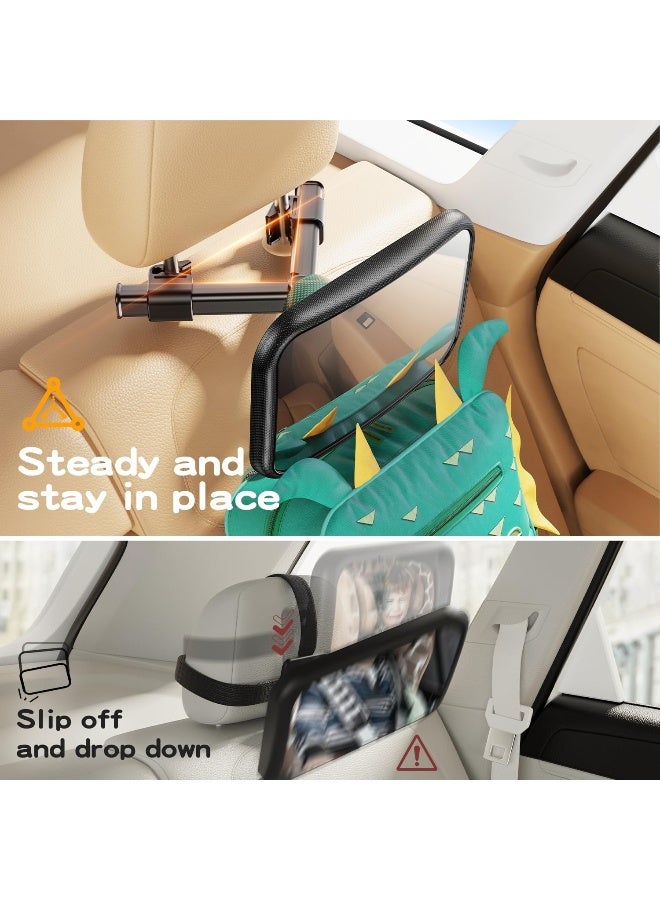 TAZENI Baby Car Mirror for Baby Hook Clip Design Never Shake Baby Mirror for Car Seat Mirror Rear Facing Newborn Essentials Easy Install Back Seat Mirrors for Car Clear View ShatterProof Crash Tested - Image 2