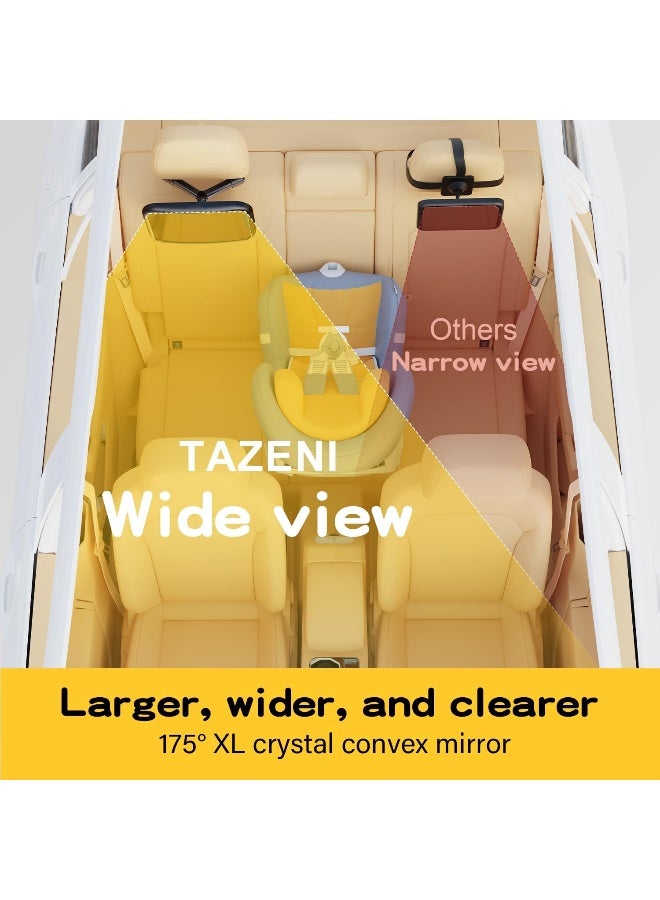 TAZENI Baby Car Mirror for Baby Hook Clip Design Never Shake Baby Mirror for Car Seat Mirror Rear Facing Newborn Essentials Easy Install Back Seat Mirrors for Car Clear View ShatterProof Crash Tested - Image 4