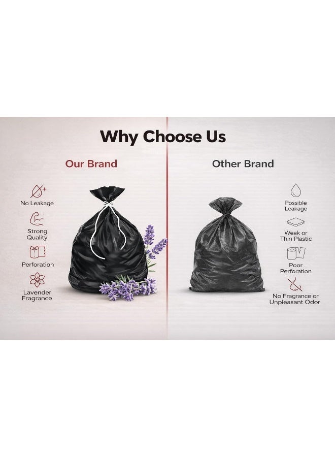 Shalimar Premium OXO Biodegradable Garbage Bag with Tie, 60 Bags, 60x81cm, Black, Heavy Duty Leak Proof Lavender Scented Trash Bags for Home and Office Use - Image 4