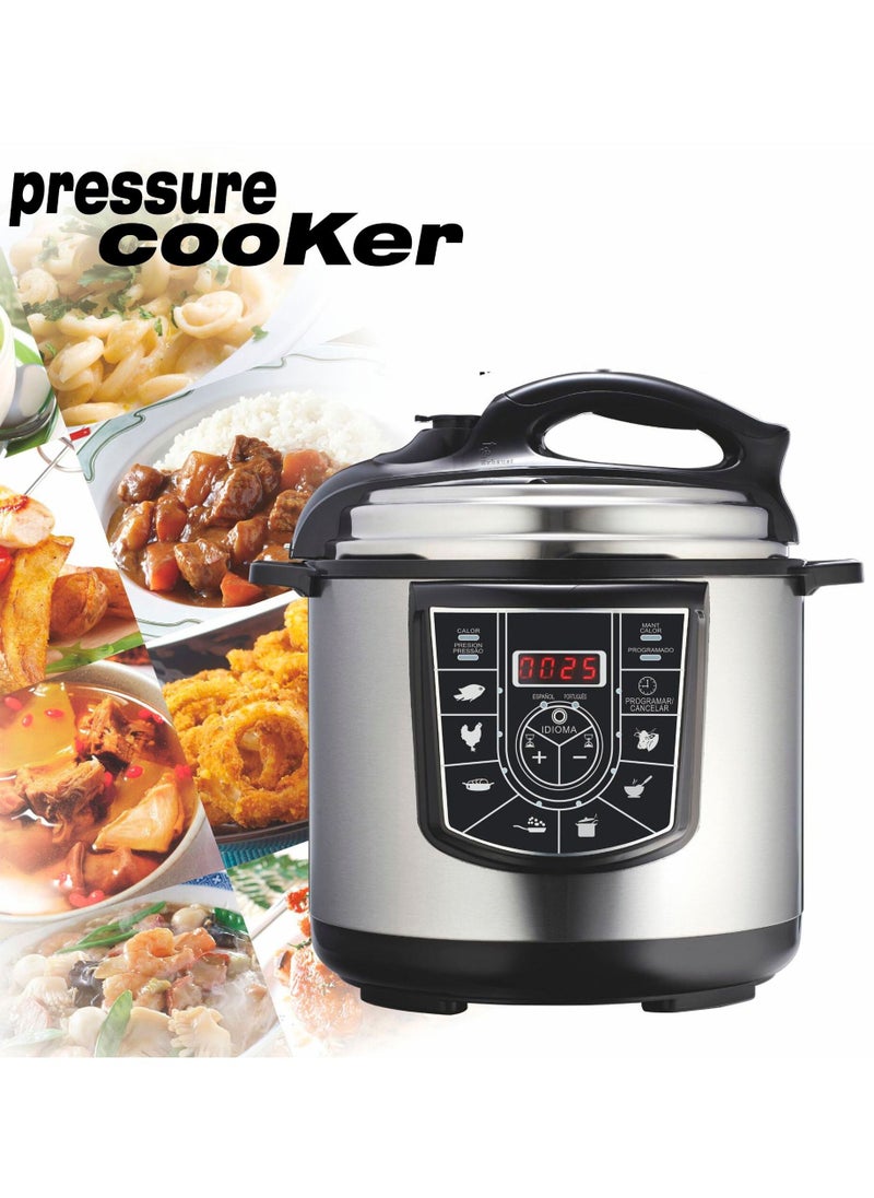 DubaiGallery 6L Stainless Steel 10 In 1 Multifunction Smart LCD Home Digital Rice Cooker Electric Pressure Cooker  - Image 1
