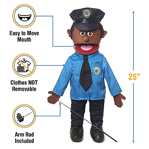 Silly Puppets 25" Policeman, Black Male, Full Body, Ventriloquist Style Puppet - Image 3