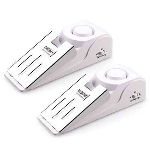 EMDMAK Door Stop Alarm with 120DB Siren Door Stop for Home & Travel (White) (Pack of 2) - Image 1
