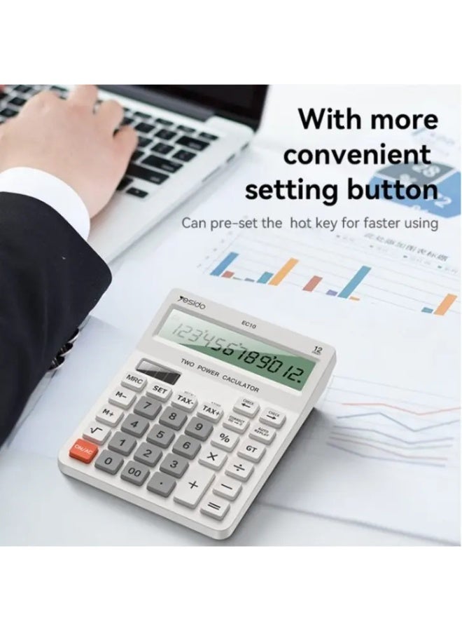 Yesido EC10 Dual Power Source LCD Display Desk Calculator - Image 5