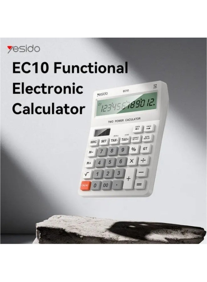 Yesido EC10 Dual Power Source LCD Display Desk Calculator - Image 2