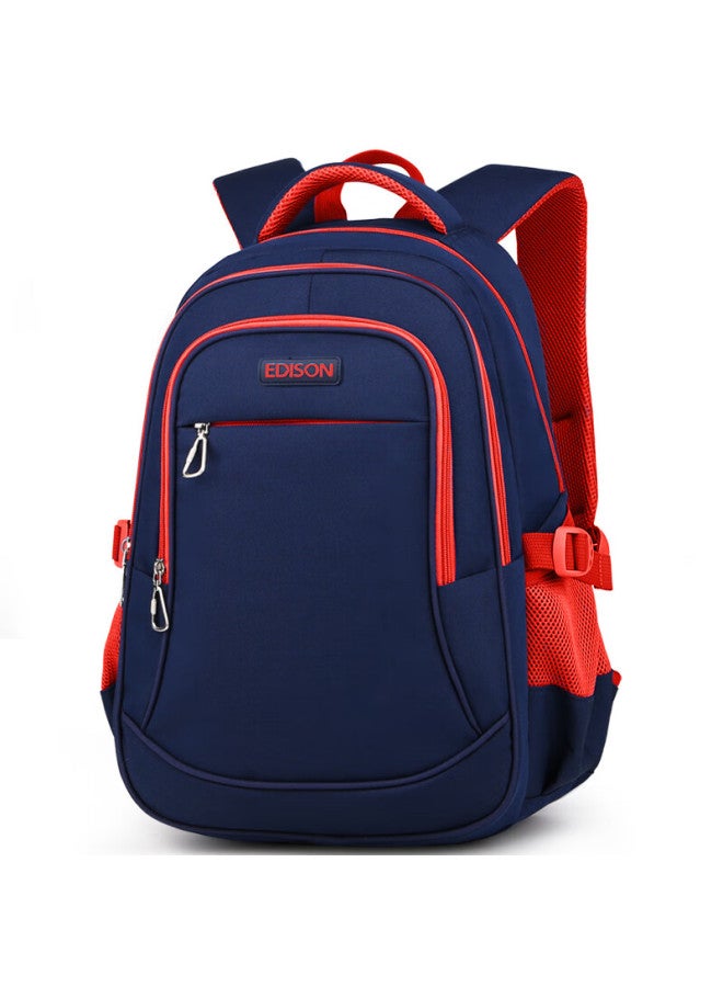 Edison Middle School Student Backpack, Water-resistant, Large Capacity, Double Shoulder Bag, High School Student Lightweight Backpack, L796-8 Flame Blue - Image 1