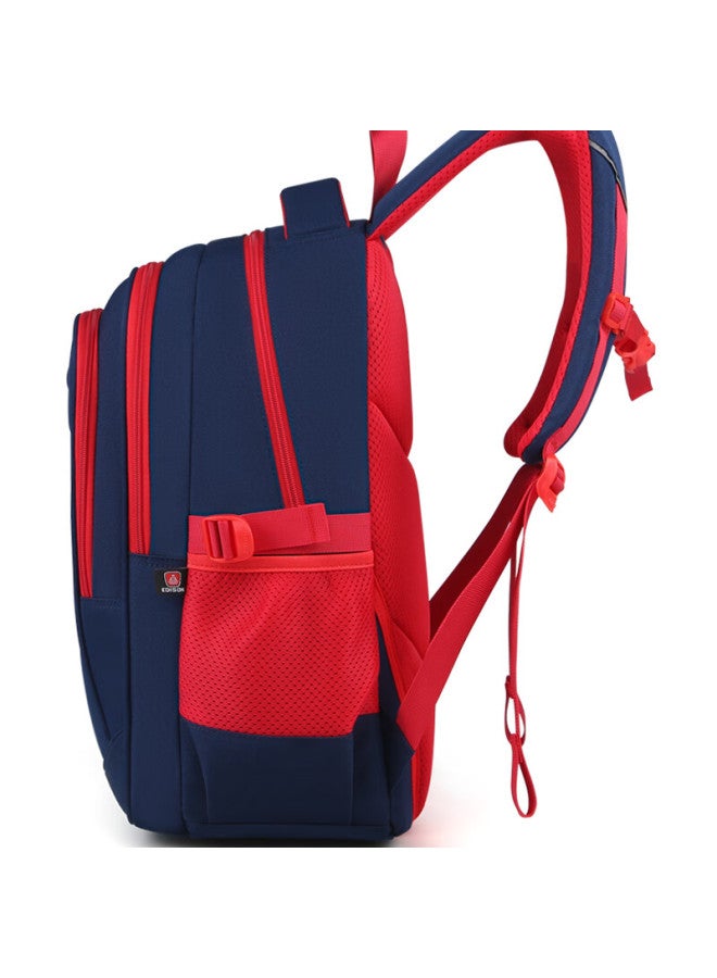 Edison Middle School Student Backpack, Water-resistant, Large Capacity, Double Shoulder Bag, High School Student Lightweight Backpack, L796-8 Flame Blue - Image 3