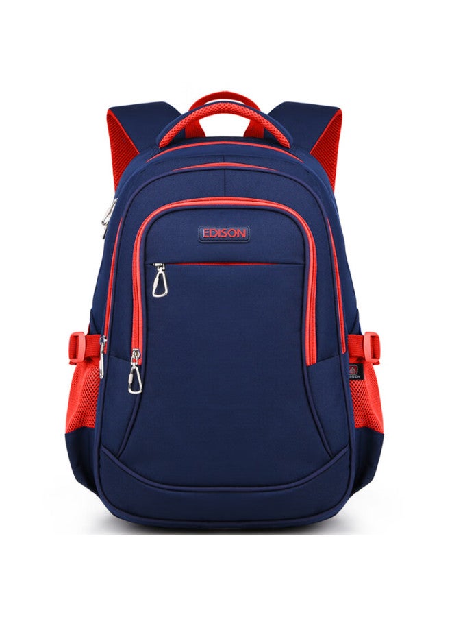 Edison Middle School Student Backpack, Water-resistant, Large Capacity, Double Shoulder Bag, High School Student Lightweight Backpack, L796-8 Flame Blue - Image 2