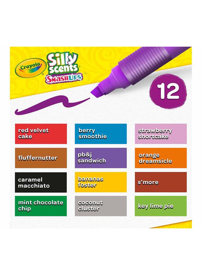 Crayola 12 قطعة من أقلام الرائحة المرحة القابلة للغسل، أقلام ذات طرف مائل - Image 3