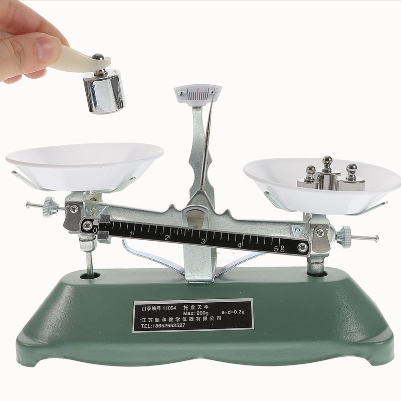 Portable 200g Three-Beam Laboratory Balance Scale with 6 Weights and Tweezers, Mechanical Scientific Scale for Classroom Experiments and Teaching Tools - Image 3