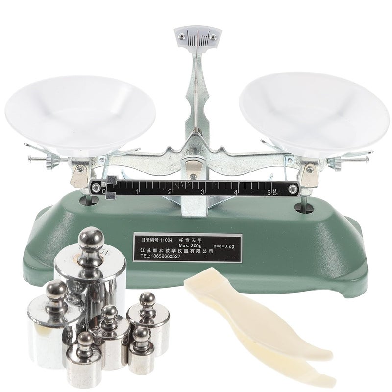 Portable 200g Three-Beam Laboratory Balance Scale with 6 Weights and Tweezers, Mechanical Scientific Scale for Classroom Experiments and Teaching Tools - Image 1