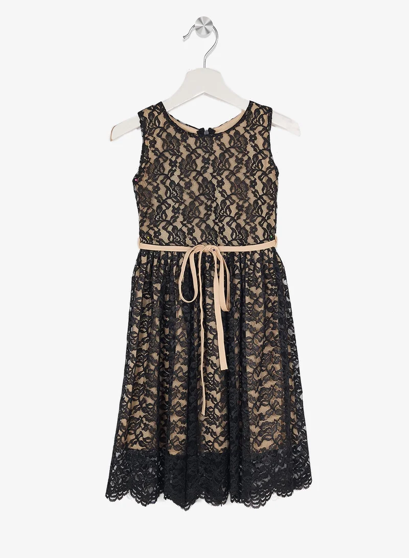 Little Golden Apple Little Lace Overlay Dress