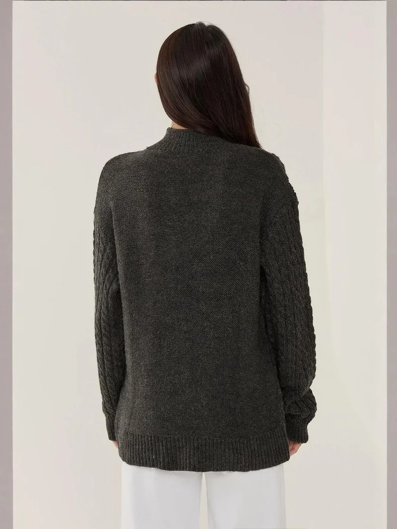 Hiccup Black Hair Braid Knit Sweater for Women | Best Price UAE