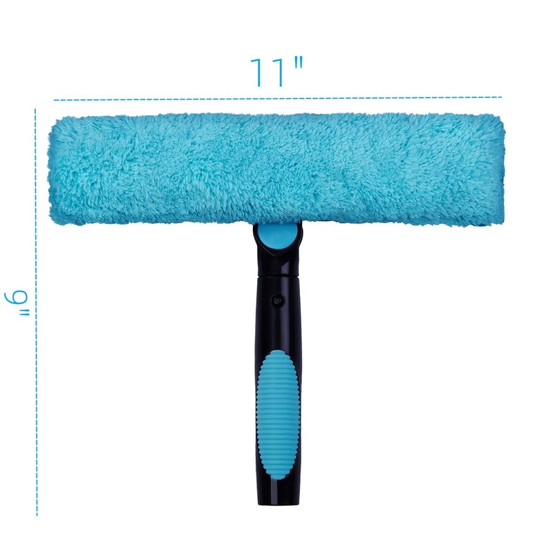 Hicavar 11" Window Squeegee and Microfiber Scrubber 2-in-1 Combo Cleaning Tools (Attachement Only) (1) - Image 3