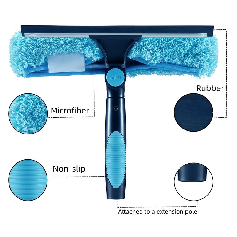Hicavar 11" Window Squeegee and Microfiber Scrubber 2-in-1 Combo Cleaning Tools (Attachement Only) (1) - Image 2