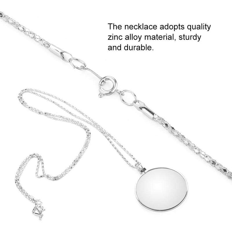 klarako Jewelry Hanging Magnifier, 5X Magnifier Monocle Lens Necklace Magnifier Loupe 5X Magnifiers Crafts Needlework Needlework Magnifier to Wear for Magnifiers Jewelry Hobbies(Silver) - Image 5