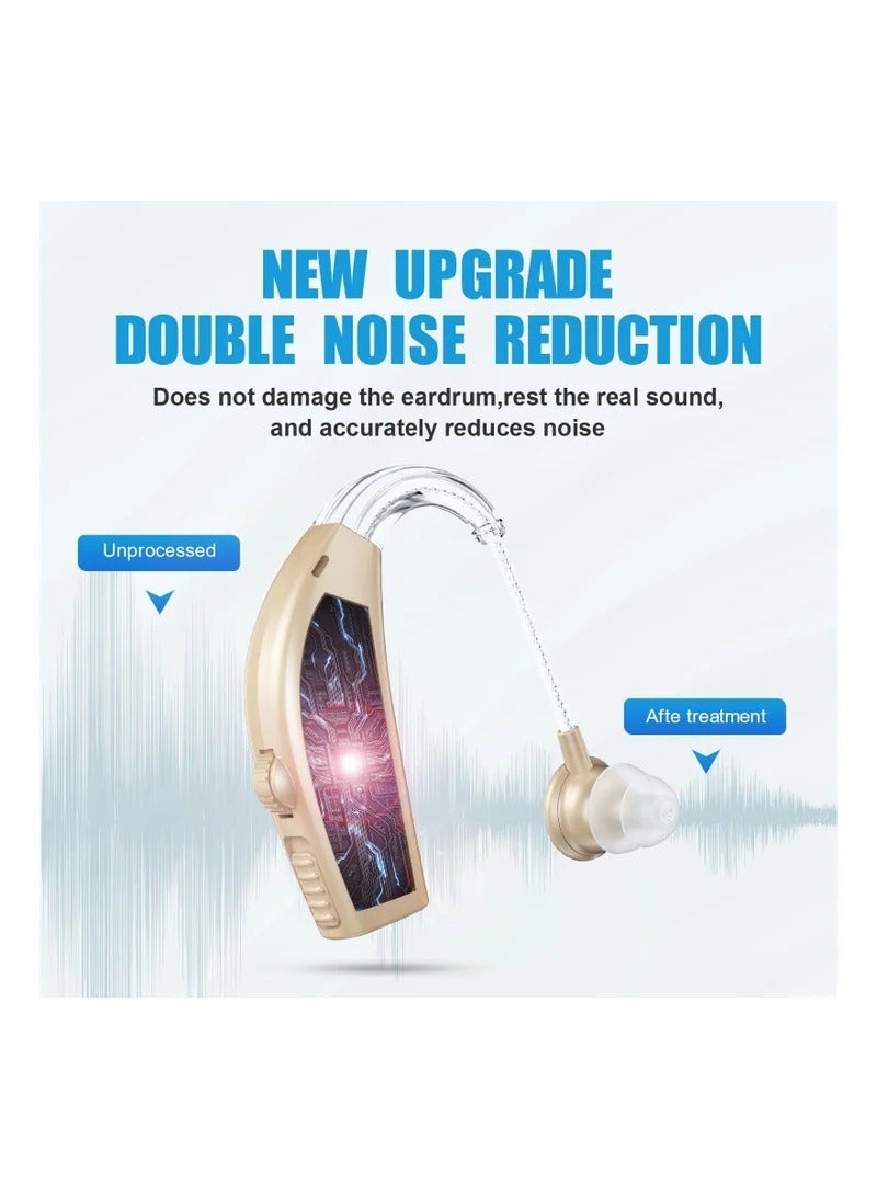 Hearing Aids, Hearing Aids For Seniors With Hearing Loss, Noise Cancellation, Volume Control, Rechargeable, With Portable Charging Case, Black - Image 2