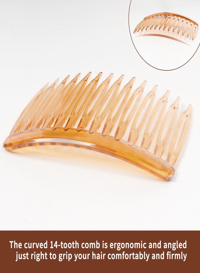 TaShow 24 PCS Hair Side Combs for Women Fine Thin Hair, 14 Teeth Decorative Hair Combs for Women Girls Bridal Wedding Veil,Wide, Black, Transparent, Light Coffee - Image 4