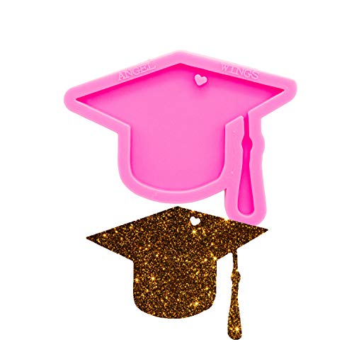 Angel Wings Super Shiny Graduation Season Mold Resin Keychain Molds Bachelor Cap Silicone Mold Doctorial hat Resin Molds Pendant Resin Silicone Mold DIY Graduation Gift - Image 1