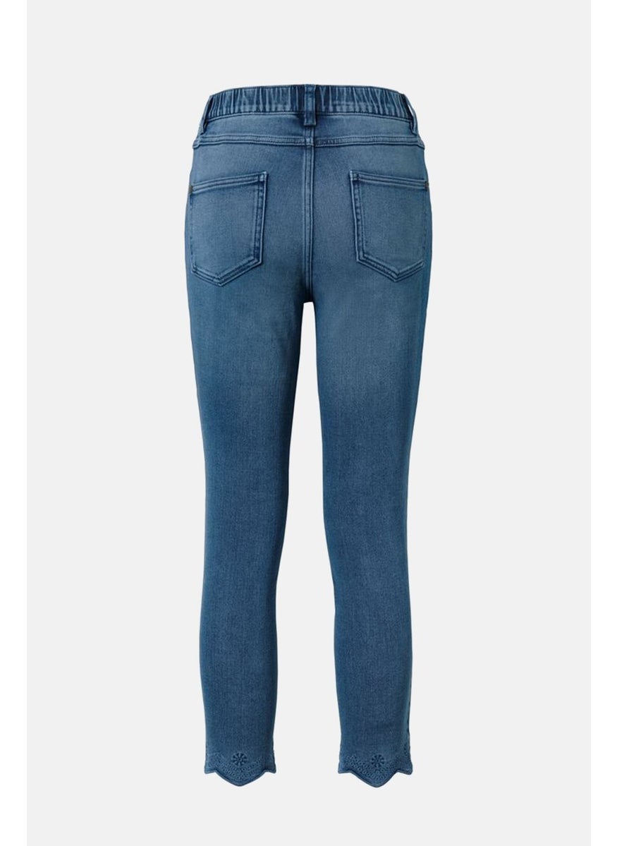 Tchibo - Women Straight Leg Pull On Treggings Jeans, Blue - Image 1