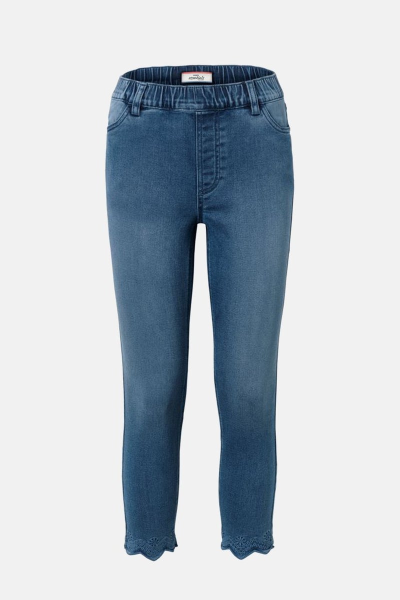Tchibo Women Straight Leg Pull On Treggings Jeans, Blue - Image 4