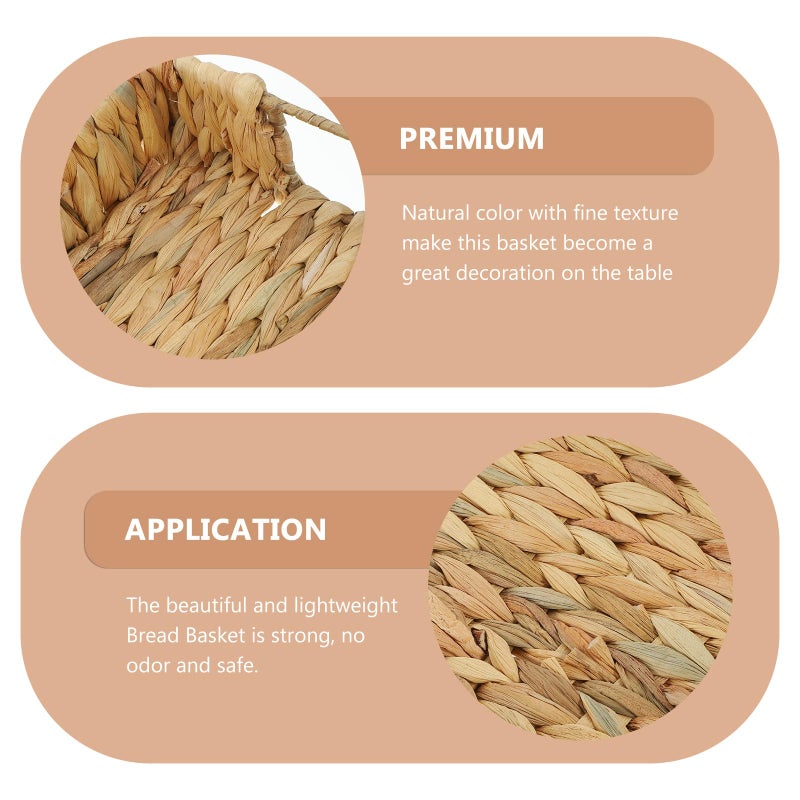 Natural Handwoven Storage Basket Set 2pcs Small Square Woven Tray Kitchen Serving Snack Organization - Image 4