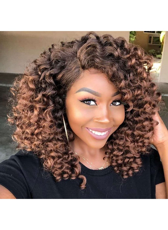 Dansama Dansama GoGo Curl Crochet Hair 14 Inch Curly Crochet Hair, Ocean Wave Crochet Hair Water Wave Synthetic Braiding Hair Extensions for Black Women (14 inch (Pack of 6), T1B/30)  - Image 1