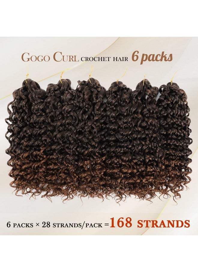 Dansama Dansama GoGo Curl Crochet Hair 14 Inch Curly Crochet Hair, Ocean Wave Crochet Hair Water Wave Synthetic Braiding Hair Extensions for Black Women (14 inch (Pack of 6), T1B/30)  - Image 2