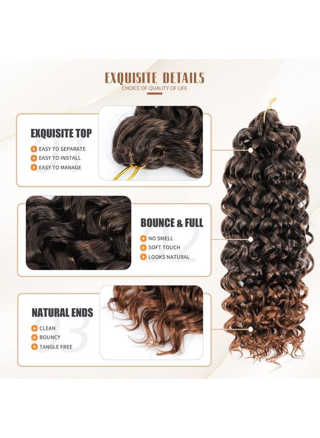 Dansama Dansama GoGo Curl Crochet Hair 14 Inch Curly Crochet Hair, Ocean Wave Crochet Hair Water Wave Synthetic Braiding Hair Extensions for Black Women (14 inch (Pack of 6), T1B/30)  - Image 4