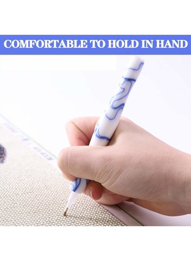 Rovyfota Diamond Painting Pen, Handmade Resin Diamond Painting Pens with Glue Clay and Various Tips, More Comfortable and Faster, 5D Diamond Painting Tools for Diamond Paintings Hobby (White) - Image 4