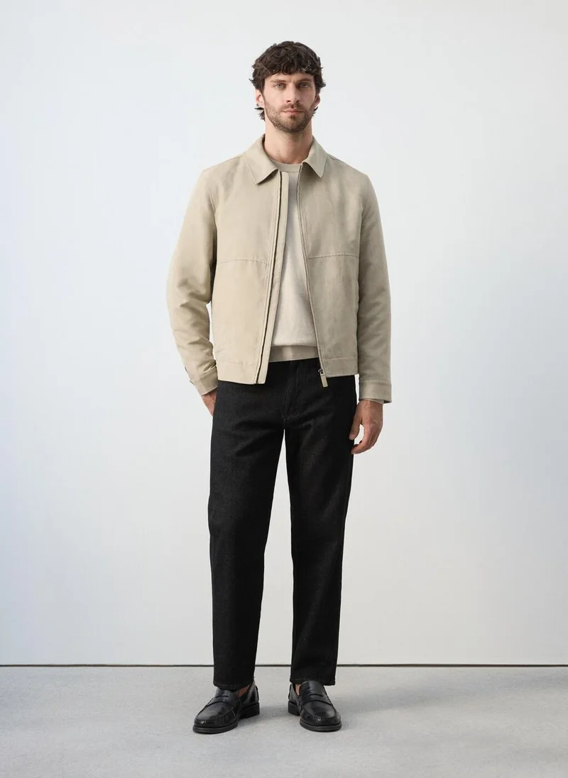 مانجو مان Suede effect jacket