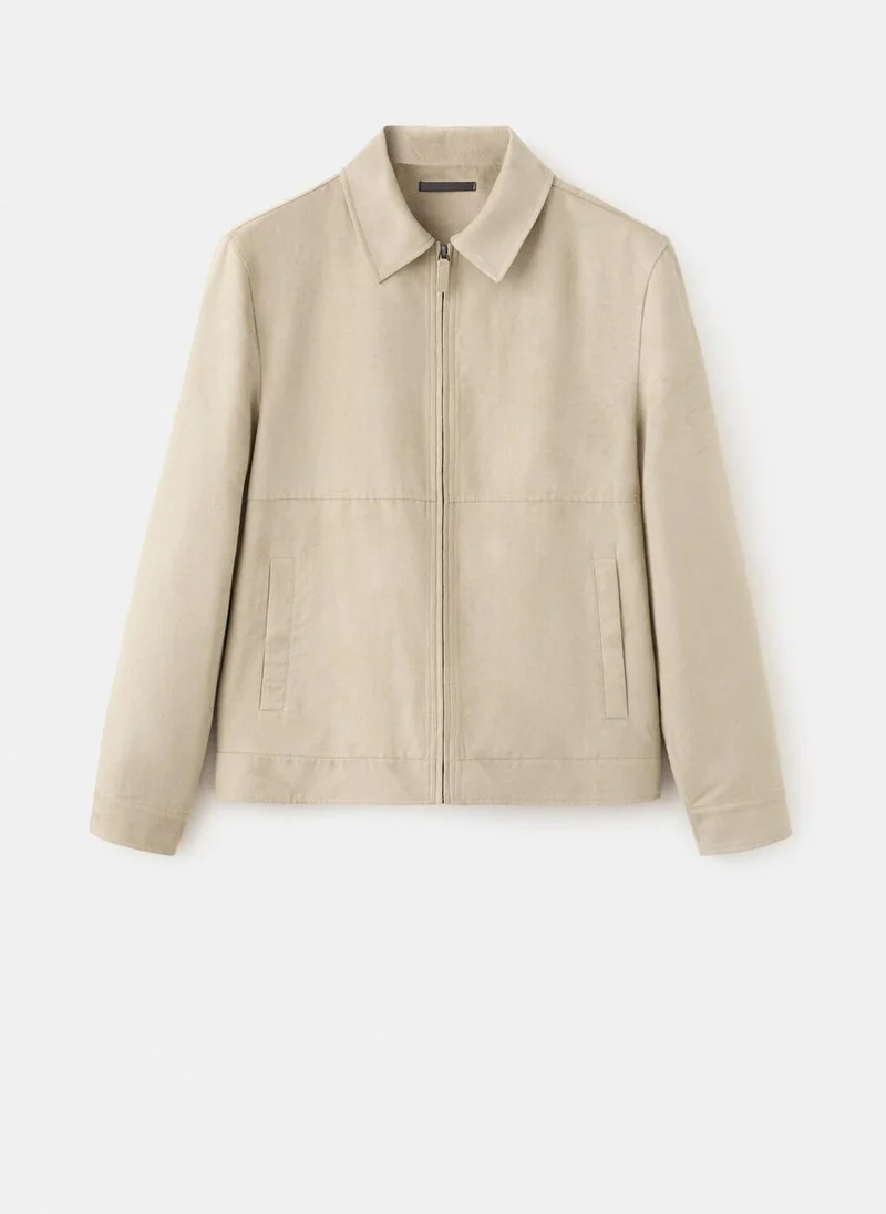 مانجو مان Suede effect jacket