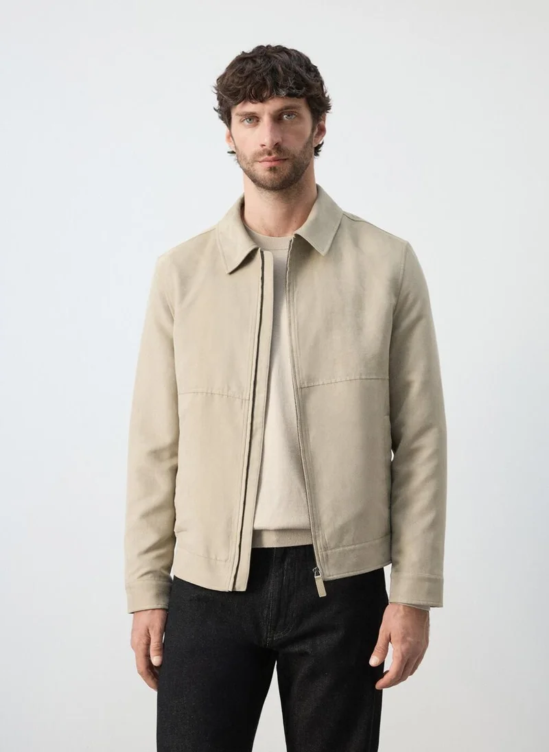 مانجو مان Suede effect jacket