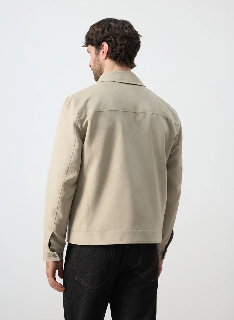 مانجو مان Suede effect jacket