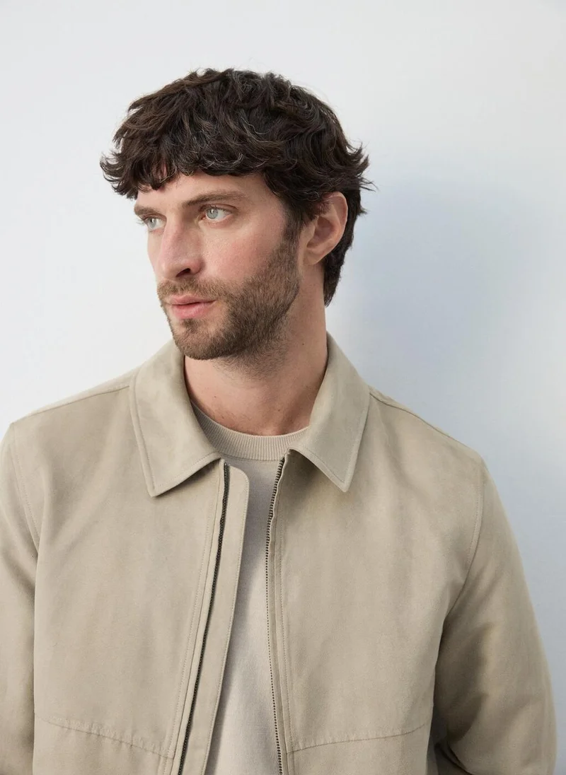 مانجو مان Suede effect jacket