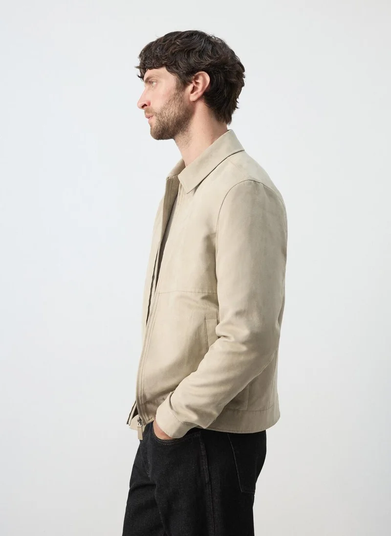 مانجو مان Suede effect jacket