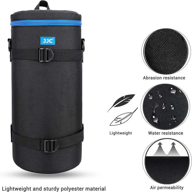 JJC Deluxe Lens Pouch Bag Case for Sony FE 200-600mm F5.6-6.3 G OSS Lens, Water-Resistant Lens Accessories Protective Case with Shoulder Strap & Detachable Cushion (Interior Size 5.5" x 14.5"), Black - Image 1