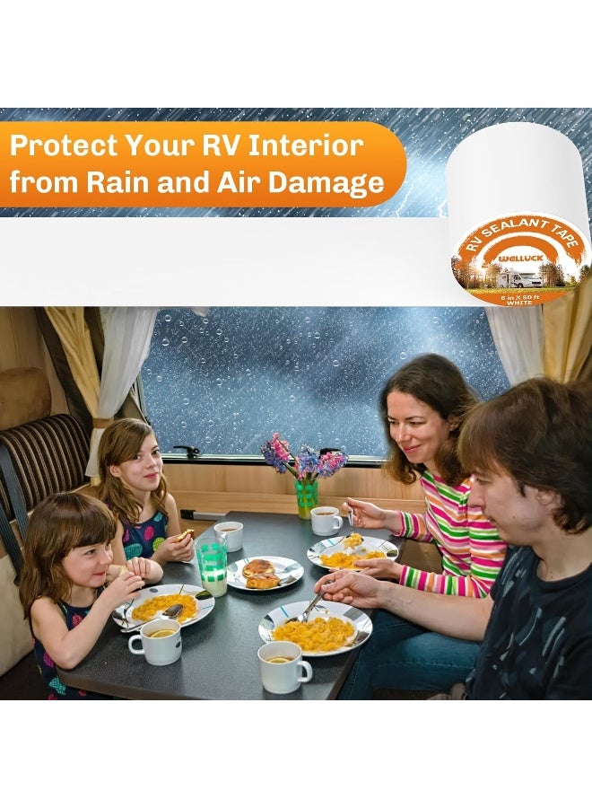 WELLUCK RV Roof Tape Sealant Roofing Tape, 6 Inch X 50 Foot - Image 5