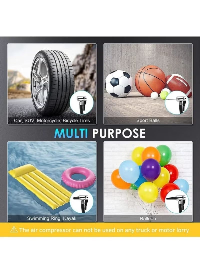 SUITU Digital Car Tyre Inflator Air Compressor with Auto Stop and LED Light 12V Fast Portable Air Pump for Car Bicycle Motorcycle Ball Air Mattress - Image 2