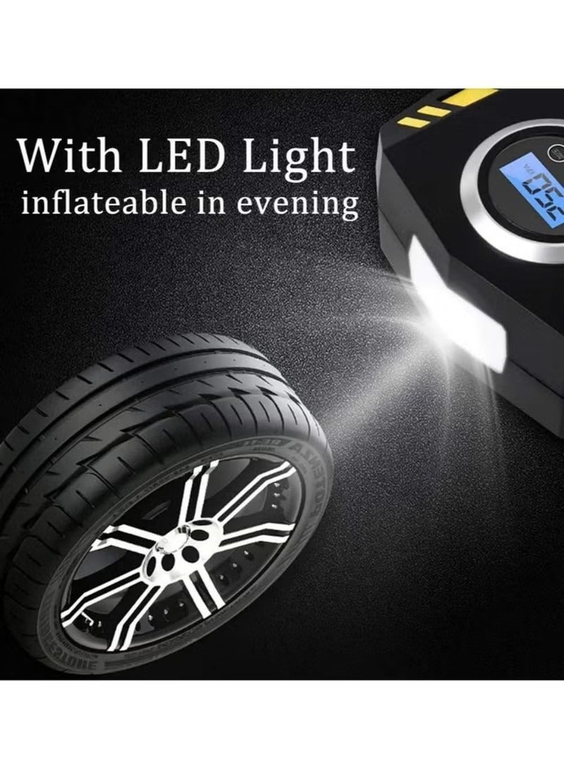 SUITU Digital Car Tyre Inflator Air Compressor with Auto Stop and LED Light 12V Fast Portable Air Pump for Car Bicycle Motorcycle Ball Air Mattress - Image 4