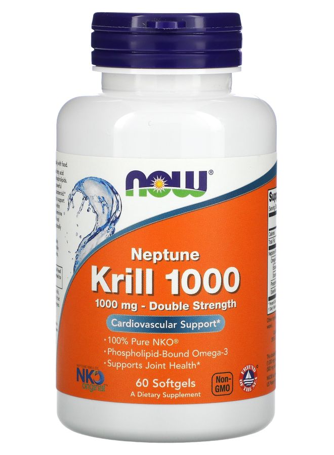now Neptune Krill 1000 Double Strength 1000 mg 60 Softgels