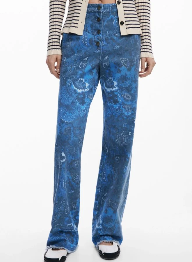 DESIGUAL Paisley twill trousers